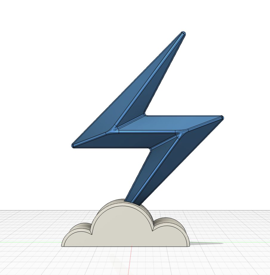 Bolt, a 3D-printable lightning bolt on a cloud